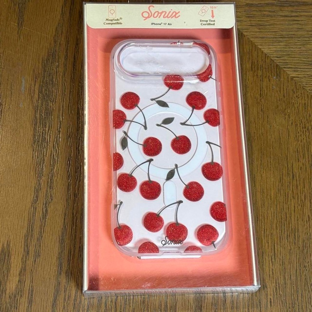 Sonix iPhone 17 Air Case MagSafe Cherry On Top Glitter Red Clear A28-M436-0011
